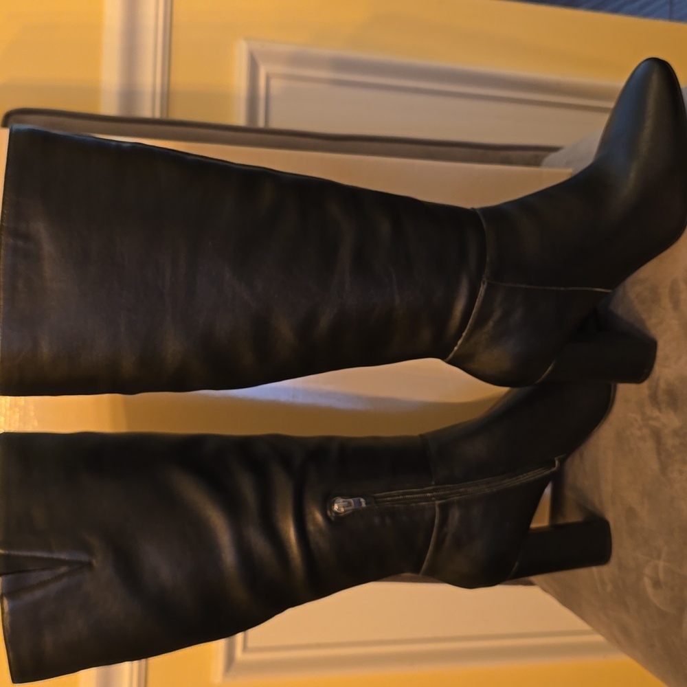 Marc Fisher Zimra Black Leather Tall Boots